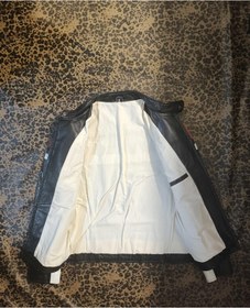 Resim Hakiki Deri Erkek Spor Ceket Regular-fit Kırmızı - Siyah 