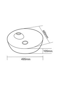 Resim Eva Banyo Lena E-4044L Tezgah Üstü Porselen Lavabo 