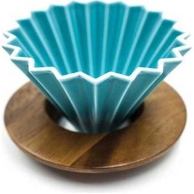 Resim Epinox Ahşap Standlı Dripper Turkuaz 