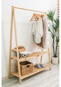Resim Pinoxi-Pinoxi Ahşap Konfeksiyon Elbise Askılık Ahşap 