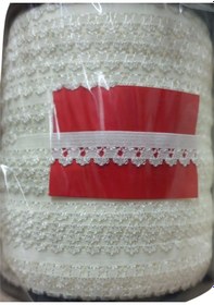 Resim Çamaşır Lastiği Dantelli 1 Cm 75 Metre 1 Top Kırık Beyaz 