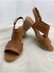 Resim ÇİĞDEM KUNDURA Çiğdem Taba Gerçek Deri Topuklu Sandalet (ENZ) 