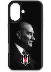 Resim Beşiktaş Büyük Atatürk Cam Telefon Kılıfı - iPhone 16 