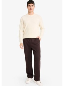 Resim Defacto Beli Bağcıklı Düz Paça Eşofman Altı G6707ax25aubn340 Kahve-bn340 