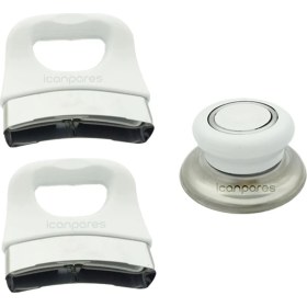 Resim İcanpares Tencere Kapak Tepesi Tava Sahan Kapağı Kulbu ve Tepesi Seti (3 Parça) Beyaz 