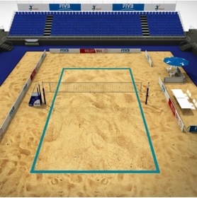 Resim ÖZBEK Plaj Voleybol Saha Çizgi Şerit Takım Petrol Yeşili - Beach Voleybol Saha Şeridi 8.00mt X 16.00mt 