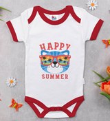 Resim Bitmeyen Kartuş Bk Kids Happy Summer Tasarımlı Kırmızı Bebek Body Zıbın-1 