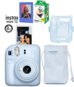 Resim Fujifilm Instax Mini 12 Fotoğraf Makinesi-20li Film-Büzgülü Kılıf-Simli Koruyucu Kılıf ve Mıknatıslı Çerçeve 