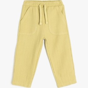 Resim Koton Cep Detaylı Beli Bağlamalı Pamuklu Eşofman Altı Khakı 5smb40007tk Haki 