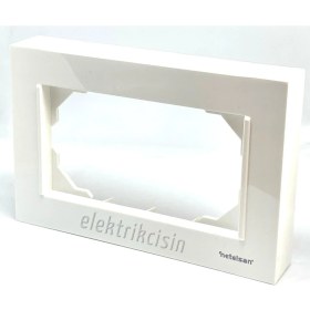 Resim Netelsan Byobu Beyaz Sıva Altı Ikili Priz Çerçevesi (Yanlızca Çerçeve) 5 Adet 