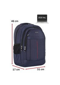 Resim Dada Lacivert Laptop Sırt Çantası 15,6 İnç Usb Type-c Şarj Aparatı Ortopedik Sırt Darbe Emici Koruma 