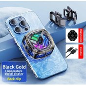 Resim Sphone Telefon Tablet Soğutucu Rgb Işık Hızlı Sessiz Fan Radyatör Magnetic Yapışan Digital Sıcaklık Gösterg 