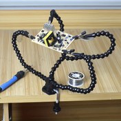 Resim 1 adet Çok Fonksiyonlu Lehim İstasyonu Dört Esnek Kol ve Sabit Kelepçe Tabanı Elektronik Tamir, Takı Montajı, Modellendirme, Hobi El Sanatları ve Atölye Görevleri için İdeal Lehimleme Araçları 