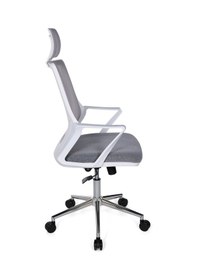 Resim Ofisbazaar Alf Beyaz Fileli Yönetici Koltuğu Ergonomik Başlıklı Ofis Koltuğu Gri Gri 