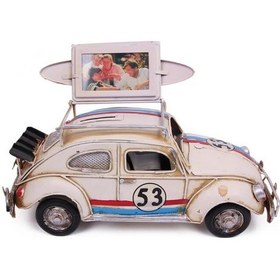 Resim Dekoratif Metal Araba Çerçeveli Ve Kumbaralı Hediyelik Çok Renkli 