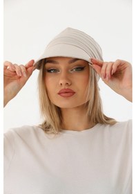 Resim Safari Bağlamalı Bej Siperli Bandana Vizör Bej 