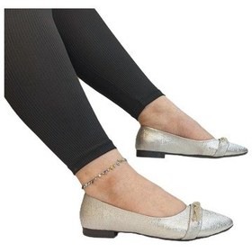 Resim Fiyra 4006 Gümüş Örgü Taşlı Şık Düğünlük Günlük Bayan Babet Gümüş 