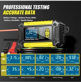 Resim Tongxida Foxsur 12v 6-amp Akü Şarj Cihazı, Motosiklet Araba İçin Test Cihazı 