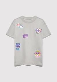 Resim Mavi - Hello Kitty Baskılı Gri Tişört 7610423-70075 Gri 