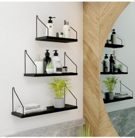 Resim Roomiehome Catchme Mutfak Banyo Yaşam Alanı Duvar Rafı Kitaplık 3'lü Set - 445233612 