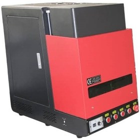 Resim 50w Kapalı Kabin Fiber Lazer Markalama Makinesi 