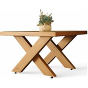 Resim Neiwel Coel Doğal Ahşap Ofis Sehpa-60-60 Açık Ceviz 