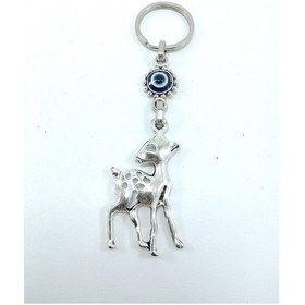 Resim Nazar Boncuğu Anahtarlık Metal Geyik Figürü Hediyelik Aksesuar 