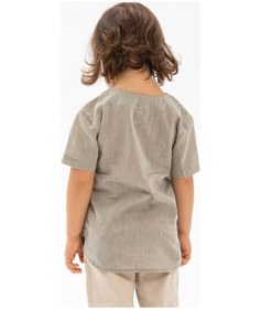 Resim Eliş Şile Bezi Kısa Kol Şile Bezi Bisiklet Yaka Erkek Çocuk Tshirt Taş 3031 