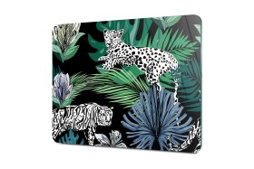 Resim Feyza Design Vintage Leopar Desenli Cam Kesme ve Sunum Tahtası 20X30 cm 