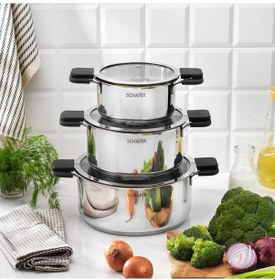 Resim Schafer Iconic Çelik Tencere Seti 6 Parça-ınox Inox 
