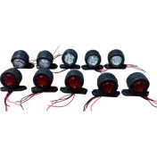 Resim Takoz Lamba 12 LED 12-24V Kırmızı-Beyaz 10 Adet Fiyatı 