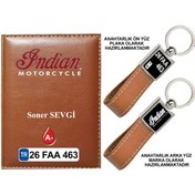 Resim Plakanıza Özel Indıan Logolu Taba Ruhsat Kabı Ve Anahtarlık 