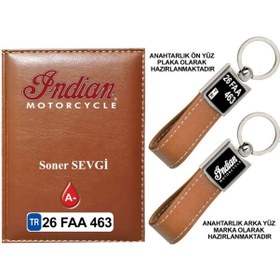 Resim Plakanıza Özel Indıan Logolu Taba Ruhsat Kabı Ve Anahtarlık 
