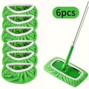 Resim 6 adet Süper Emici Mop Pedleri - Yeşil ve Gri, Polyester, Islak ve Kuru Temizlik Ev Zeminleri için İdeal, Emici Mop Pedleri, Dayanıklı Temizlik Pedleri, Mop Pedleri Yedekleri 