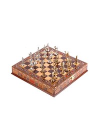 Resim Metal Mısır Satranç Takımı Parlak Ve El Yapımı Masif Ahşap Sandık 