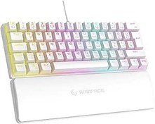 Resim Rampage PLOWER K60 Beyaz 12 Işık Modlu Mekanik Bilek Destekli Red Switch Gaming Oyuncu Klavye 