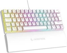 Resim Rampage PLOWER K60 Beyaz 12 Işık Modlu Mekanik Bilek Destekli Red Switch Gaming Oyuncu Klavye 