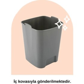 Resim 5 Litre Siyah Kare Pedallı Çöp Kovası - Mutfak, Banyo ve Ofis Için 