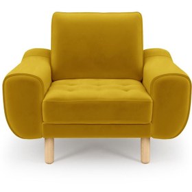 Resim Normod Modsy Bold Tekli Koltuk Silindir Ahşap Ayak - Kadife 