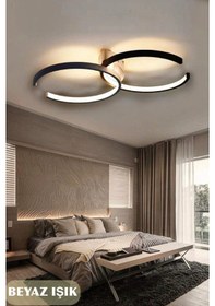 Resim Hol,antre,yatak Odası,çocuk Odası İçin Modern Ledli Avize Siyah 