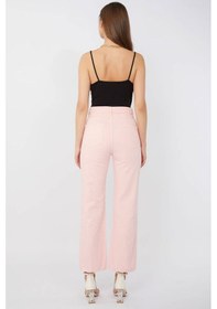 Resim Kadın Basic Paçası Kesik Jean Pantolon Pembe 001 