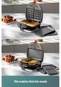 Resim Homend Toastbuster 1325H Çıkarılabilir Waffle Plakalı Tost Makinesi 