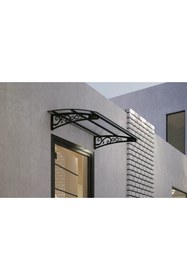 Resim SUNDURMAGROSS Metal Taşıyıcılı Kapı Üstü Pratik Sundurma Antrasit - Şeffaf Levha 100 x 100 Md2 