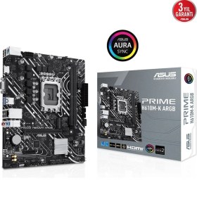 Resim Asus Prıme H610M-K Argb Ddr5 5600MHZ M.2 HDMI VGA Matx 1700P 