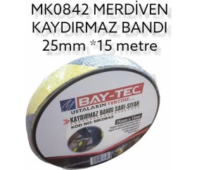 Resim Komodo MK0842 Bay-Tec Kaydırmaz Bant 25MM*15M - Sarı/siyah 