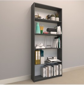 Resim Rafkestir Alina Suntalam Kitaplık ( 80 X 180 Cm ) Antrasit ( Mat ) 