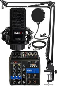 Resim Midex MX-2020 Solo Mix Condenser Mikrofon ve Kayıt Mixer Seti 