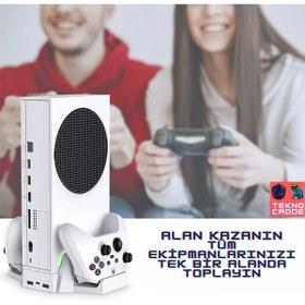 Resim beboncool TYX-0663 XBOX SERİES S Uyumlu 800mAh X2 Pil Joystick Şarj Soğutucu Fan Stand 