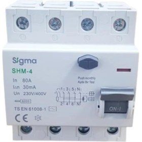 Resim Sigma 4x80A 300MA Kaçak Akım Rölesi 5'li 