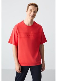 Resim Tommy Life Fiesta Lacivert Pamuklu Kalın Yumuşak Dokulu Oversize Fit Basic Erkek Eşofman Takım - 85261 Kırmızı - Lacivert 